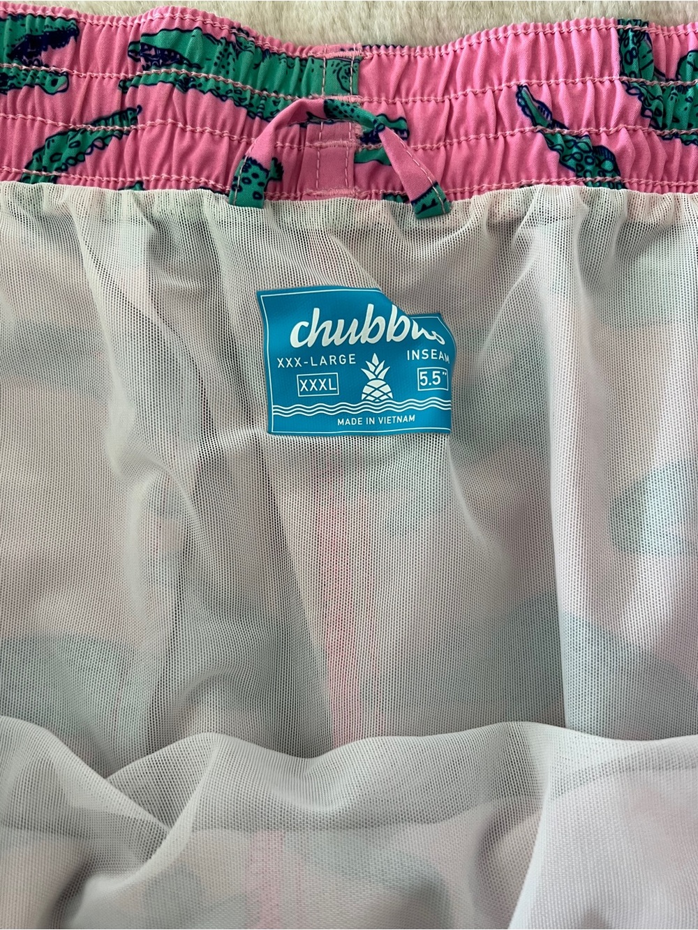 Men's Chubbies Pink Alligator Print Swim Trunk